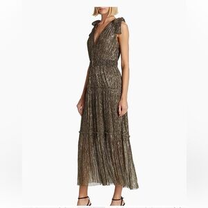 Sabina Musayev Ray Dress in Gold Black Metallic Maxi Gown size M
BELT missing.